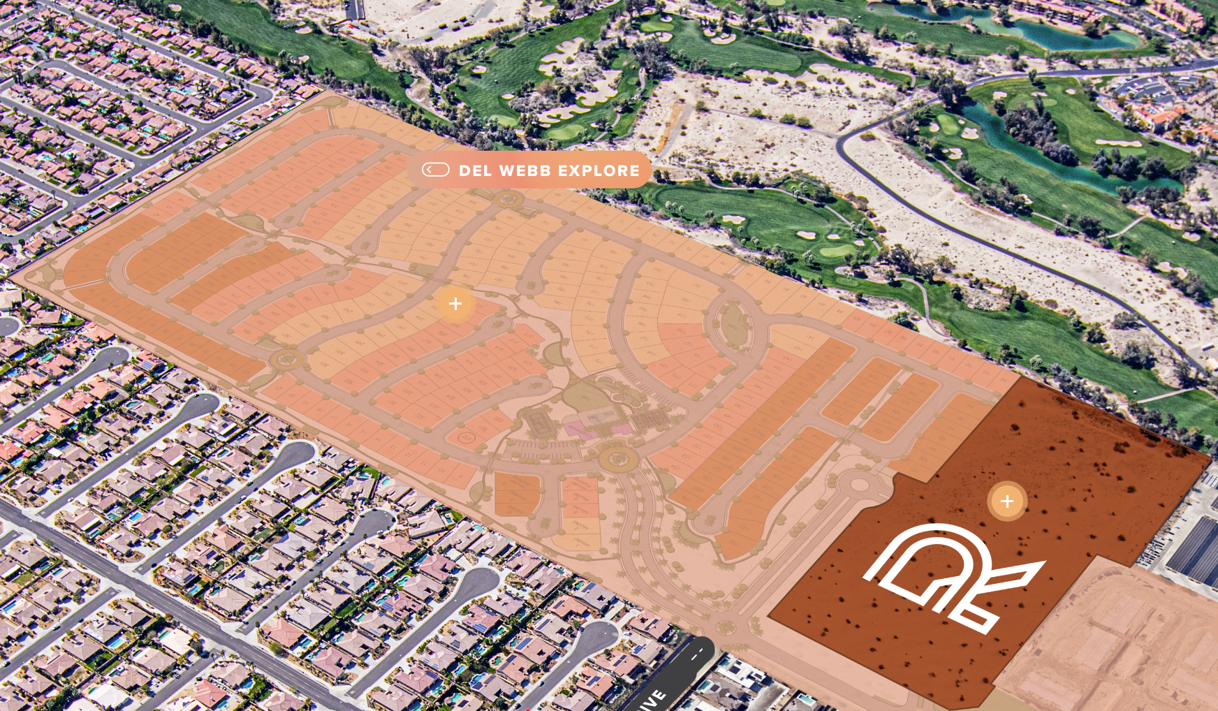 Del Webb Explore Palm Desert site plan aerial image.
