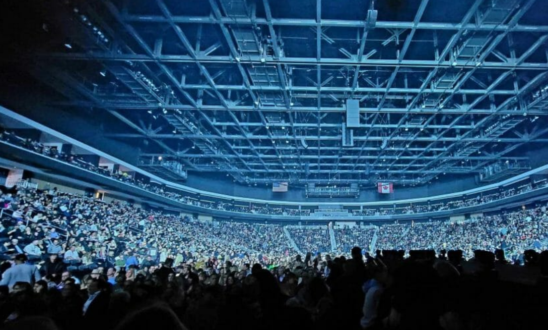 Acrisure Arena with a full audience depicting local population