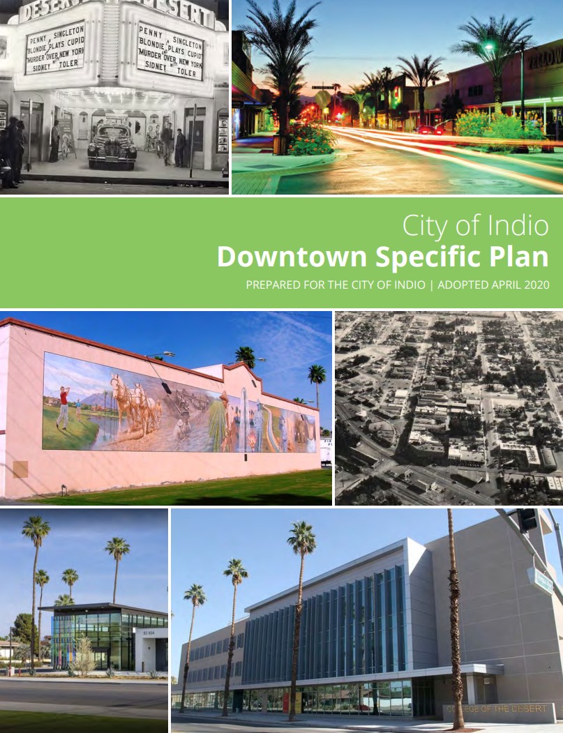 Cover of the Indio Downtown specific plan