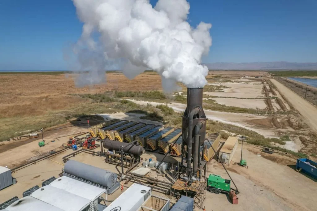 Aerial image of the CTR Hell's Kitchen Lithium extraction facility near Niland, CA