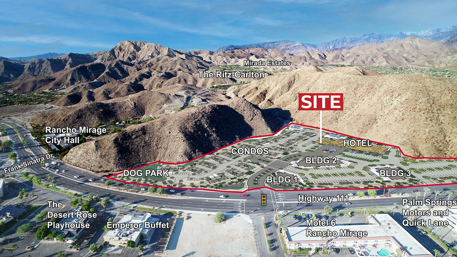 Commercial real estate - What's For Sale - image of Rancho Mirage site.