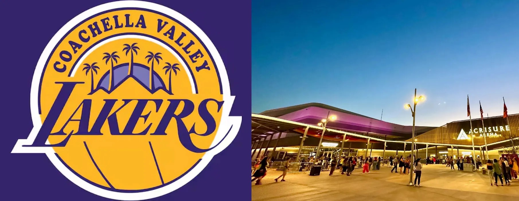 Acrisure Arena announces Coachella Valley Lakers - combined image