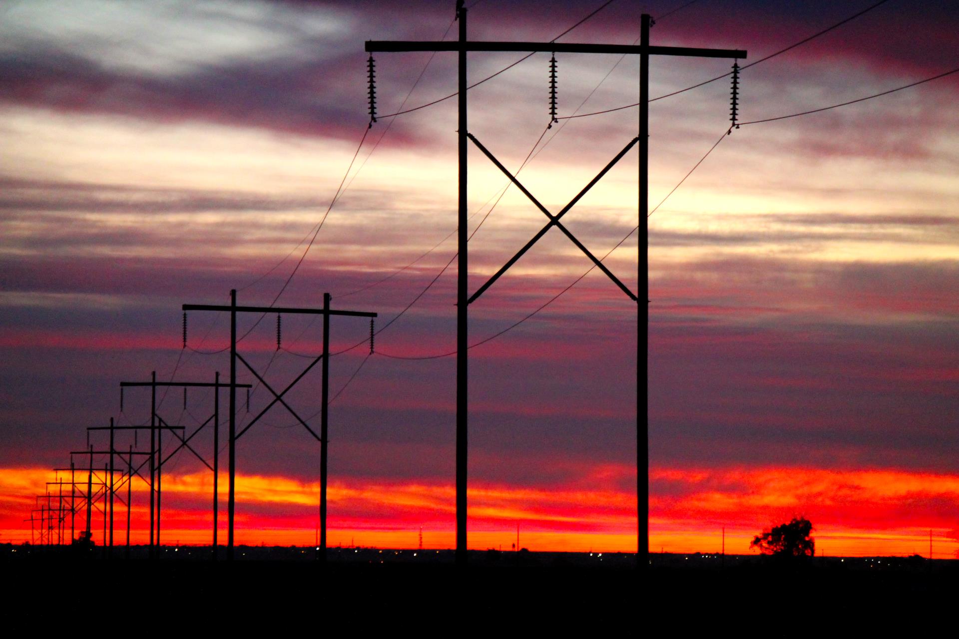 IID - photo of power lines at sunset