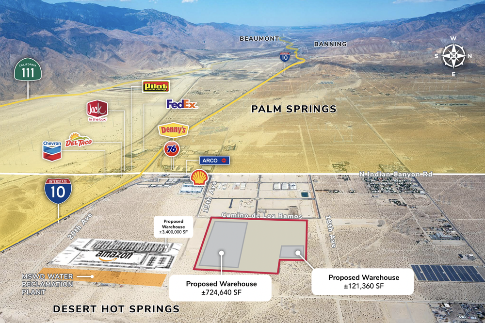 Desert Hot Springs - aerial image of land for Snider warehouse