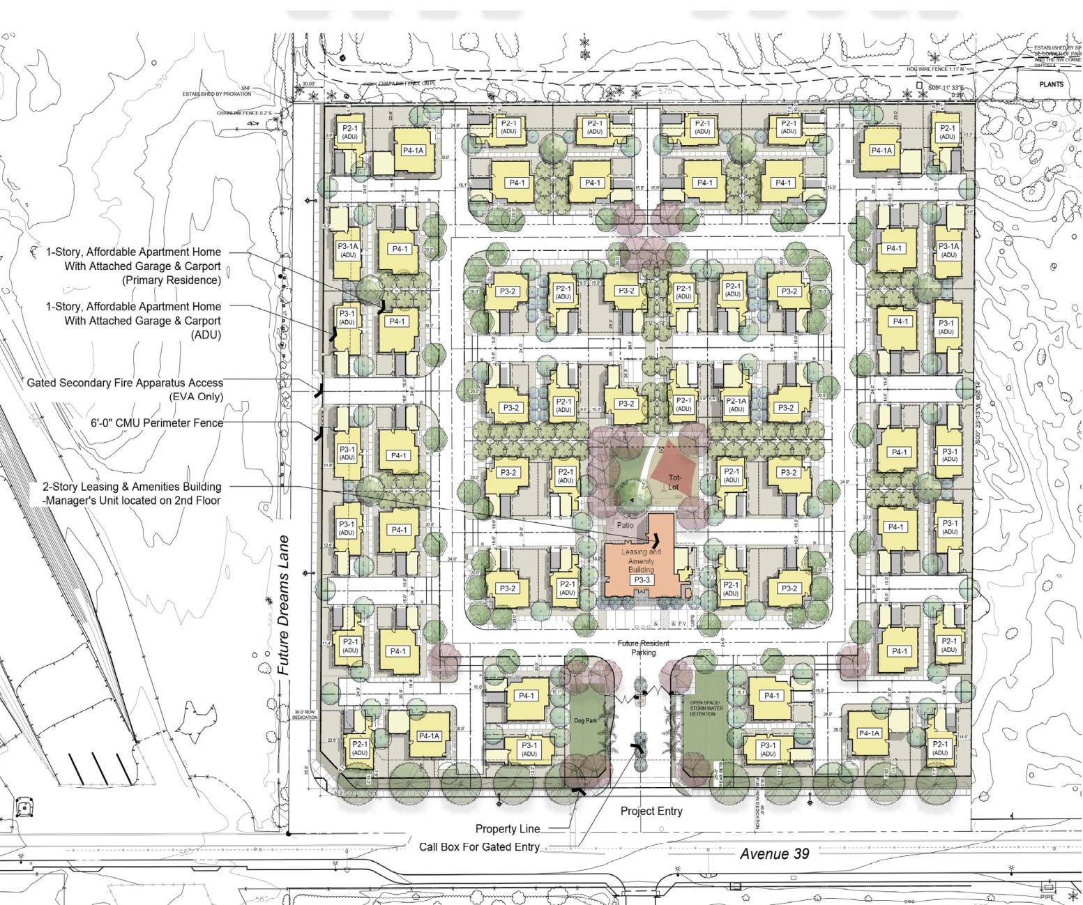 Indio Approves A New Affordable Housing Model Built Around Rental Homes And ADUs 1 Indio - Roadrunner Flats site plan graphic