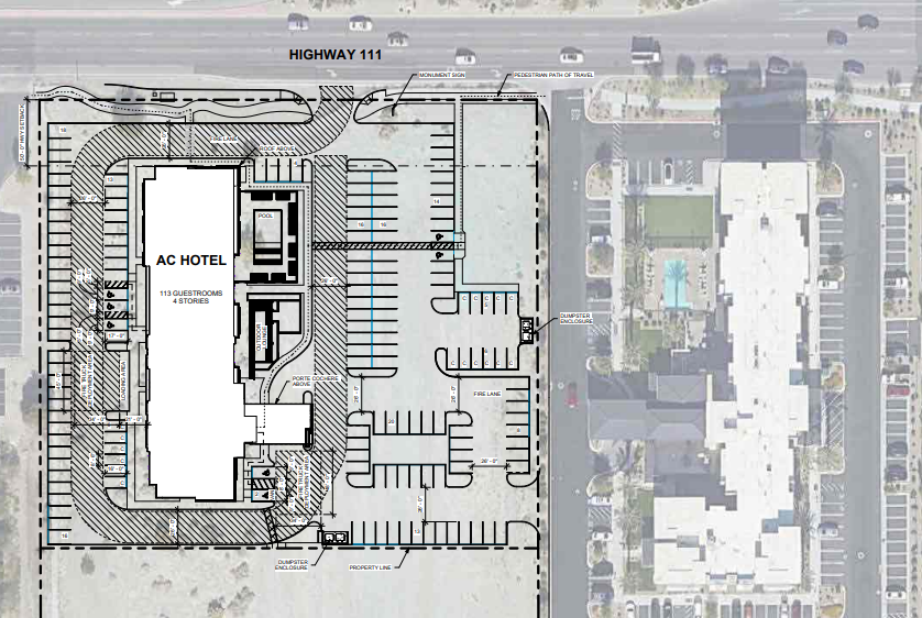 La Quinta Approves Land Sale for a Second Sunridge Marriott on Highway 111 1 La Quinta - AC hotel site plan