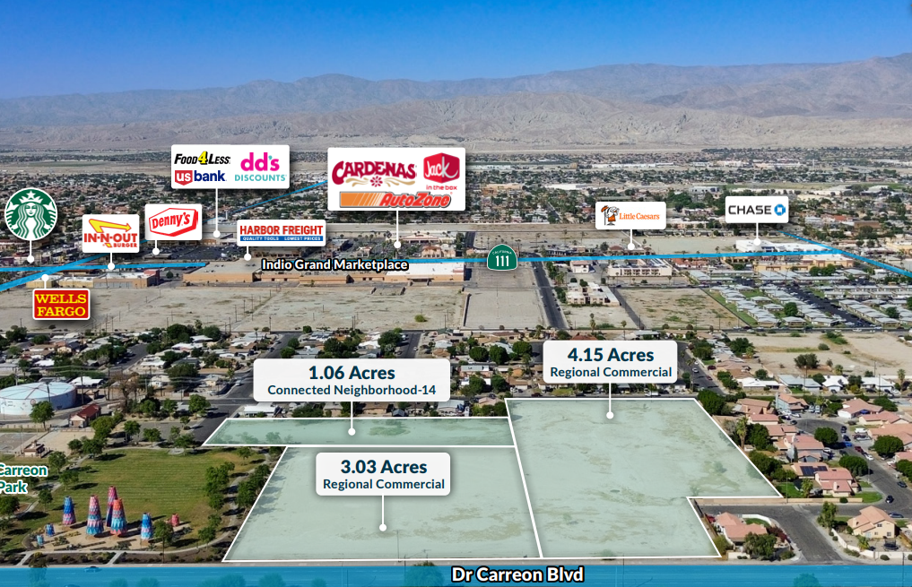 What's For Sale - aerial image of land for sale in Indio