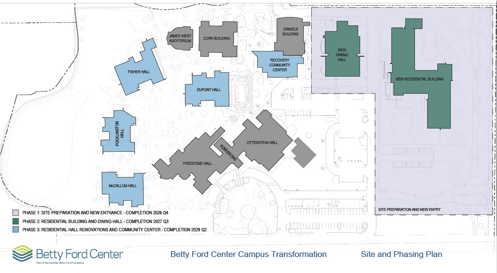 Betty Ford Center Details $40 Million Expansion 1 Betty Ford Center - facility expansion site map