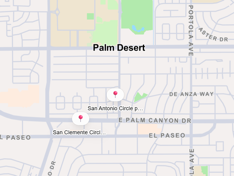 Palm Desert - map of city land