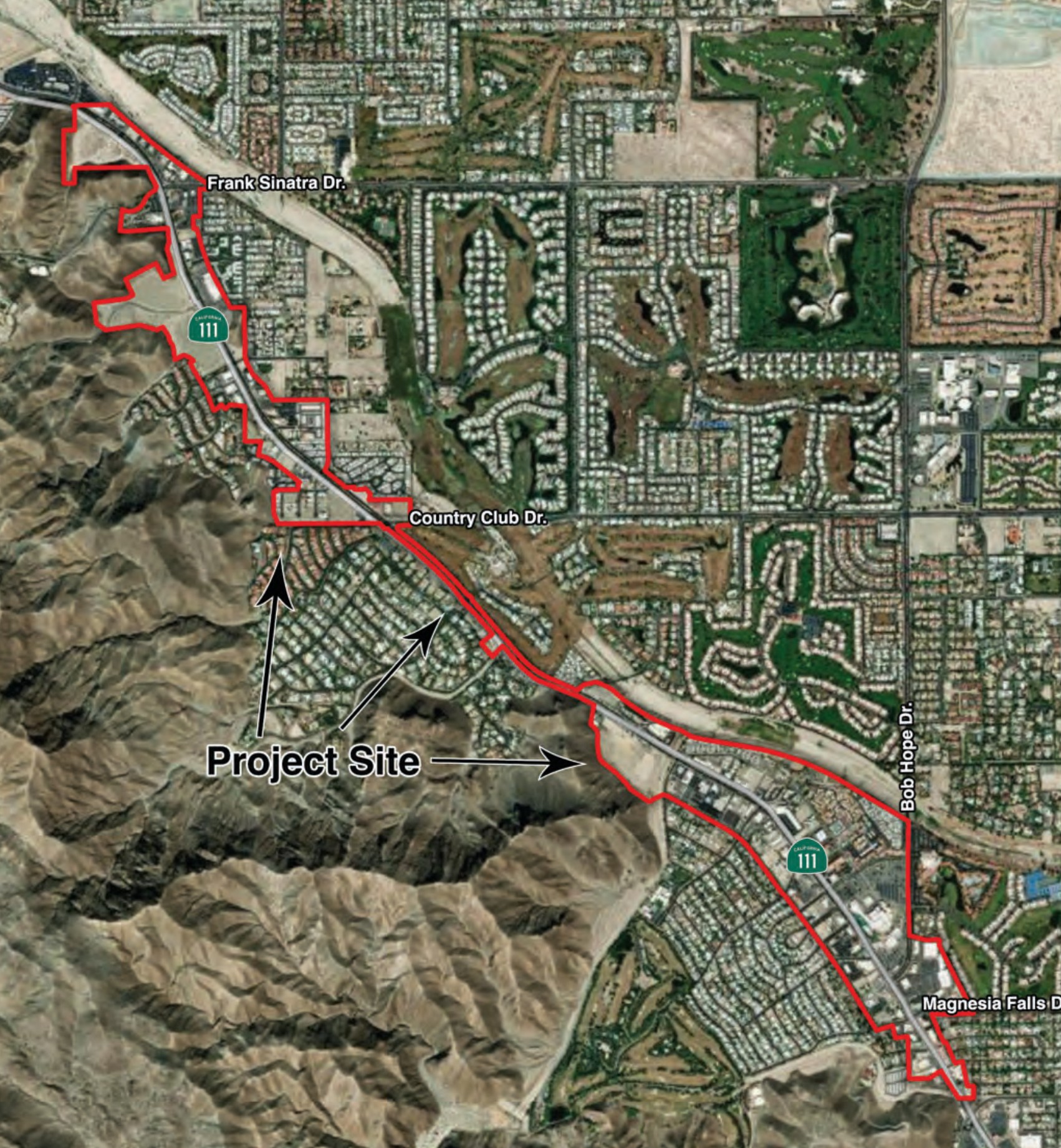 Rancho Mirage Looks to Turn Highway 111 Into More Than a Road Through Town 1 Rancho Mirage - Hwy 111 specific plan aerial image